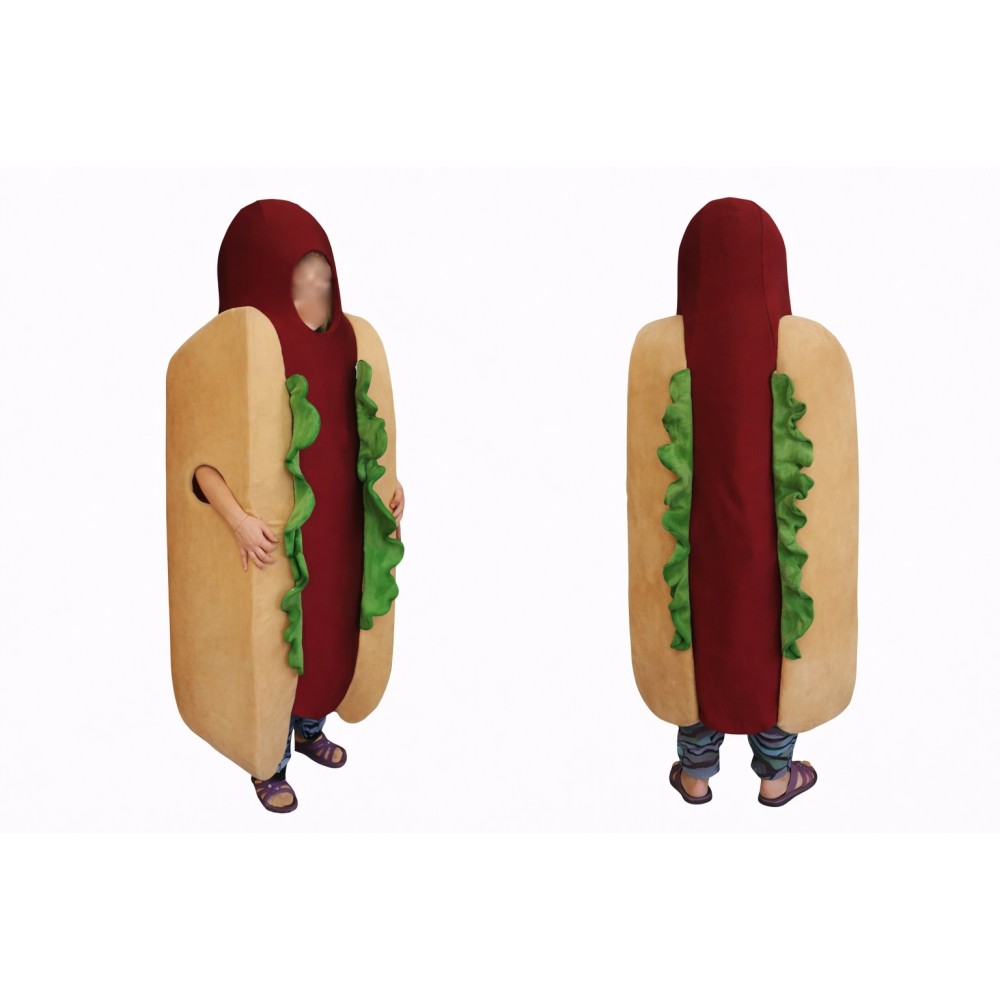 Adult Hot Dog Mascot Costume Full Body Fast Food Character Outfit for Events, Parties & Promotions