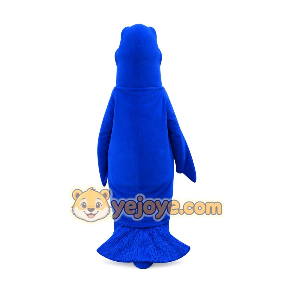 Blue Walrus Mascot Costume Full Body Cartoon Sea Animal Character Outfit Blue Walrus Mascot Costume Full Body Cartoon Sea Animal Character Outfit