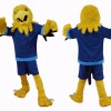 Eagle Mascot Costume with Blue Sports Uniform Full Body Cartoon Bird Character Outfit