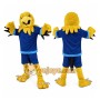 Eagle Mascot Costume with Blue Sports Uniform Full Body Cartoon Bird Character Outfit