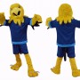Eagle Mascot Costume with Blue Sports Uniform Full Body Cartoon Bird Character Outfit