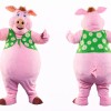 Pink Pig Mascot Costume with Daisy Vest Full Body Cartoon Farm Animal Character Outfit for Events, Parties & Promotions
