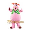 Pink Pig Mascot Costume with Daisy Vest Full Body Cartoon Farm Animal Character Outfit for Events, Parties & Promotions Pink Pig Mascot Costume with Daisy Vest Full Body Cartoon Farm Animal Character Outfit for Events, Parties & Promotions