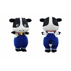 Cute Cow Mascot Costume Adult Cartoon Farm Cow Character Outfit for Party Halloween Event