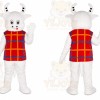 White Cow Plaid Shirt Mascot Costume