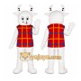 White Cow Plaid Shirt Mascot Costume