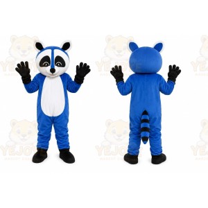 Blue Raccoon Mascot Costume