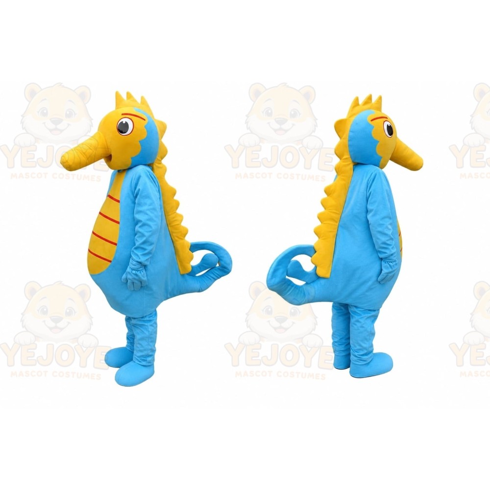Blue Seahorse Mascot Costume