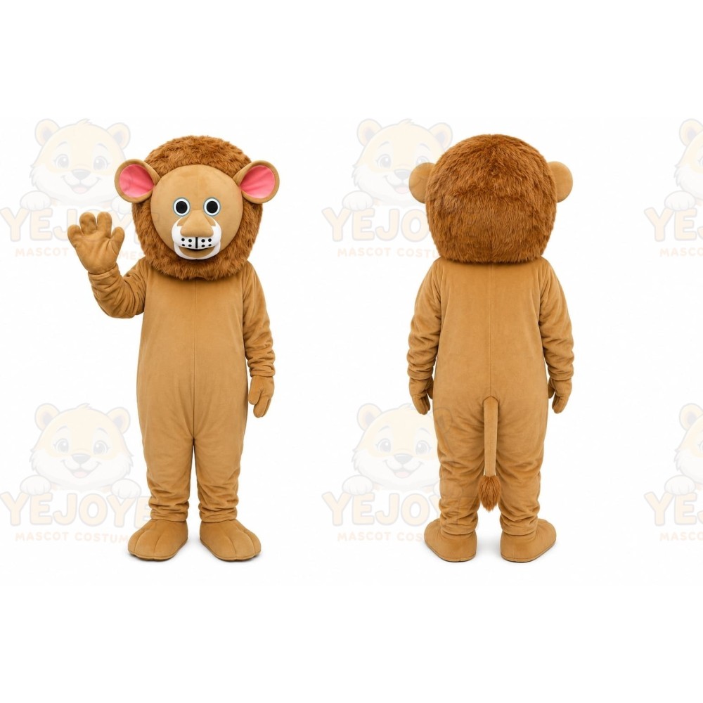 Tan Lion Mascot Costume
