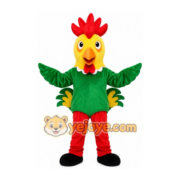 Green Rooster Mascot Costume Green Rooster Mascot Costume