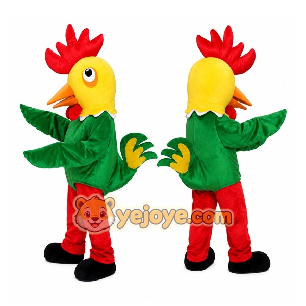 Green Rooster Mascot Costume