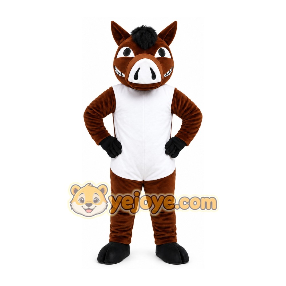 Brown Hog Mascot Costume Brown Hog Mascot Costume