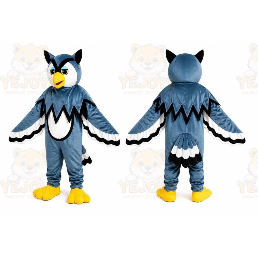 Blue Owl Bird Mascot Costume