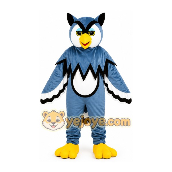 Blue Owl Bird Mascot Costume