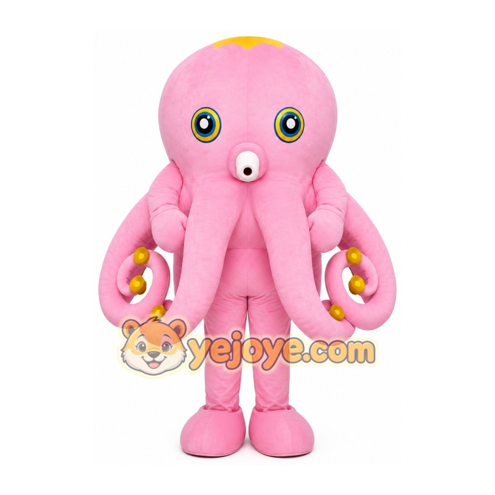 Pink Octopus Mascot Costume Pink Octopus Mascot Costume