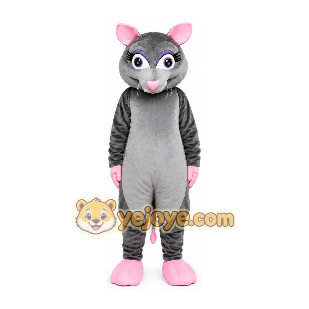 Gray Mouse Mascot Costume Gray Mouse Mascot Costume