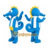 Blue Seahorse Mascot Costume Blue Seahorse Mascot Costume