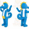 Blue Seahorse Mascot Costume