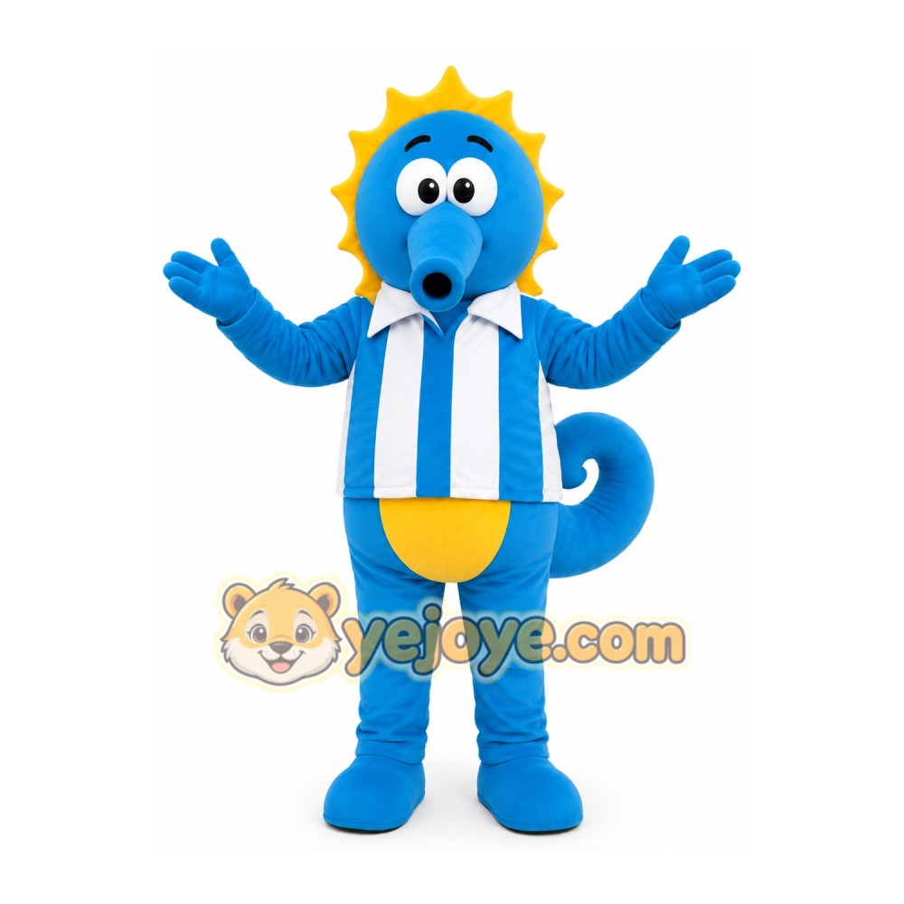 Blue Seahorse Mascot Costume Blue Seahorse Mascot Costume