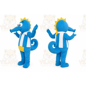 Blue Seahorse Mascot Costume