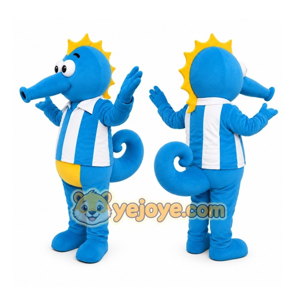 Blue Seahorse Mascot Costume