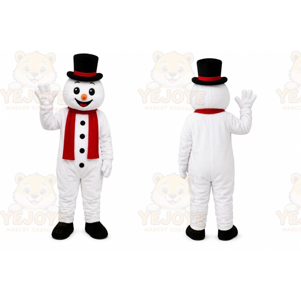 Top Hat Snowman Mascot Costume