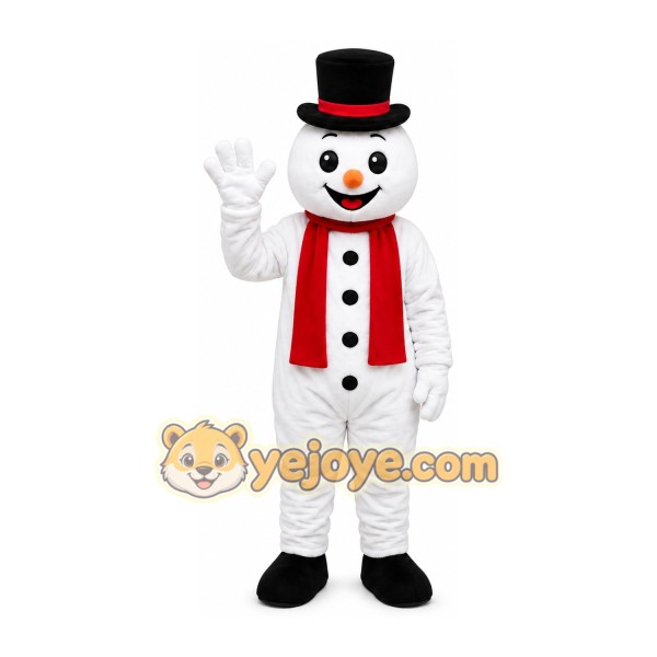 Top Hat Snowman Mascot Costume Top Hat Snowman Mascot Costume