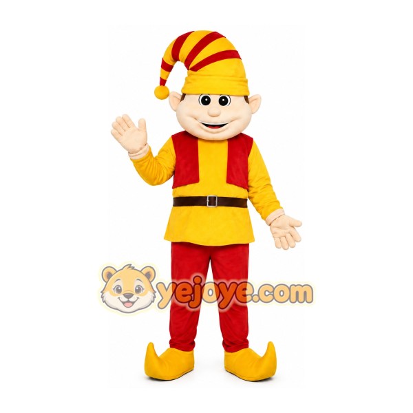 Red Yellow Elf Mascot Costume