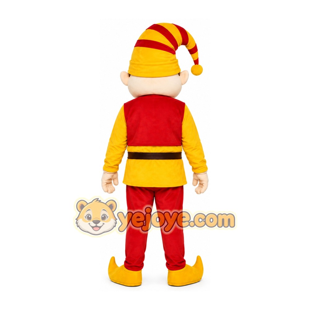 Red Yellow Elf Mascot Costume