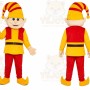 Red Yellow Elf Mascot Costume