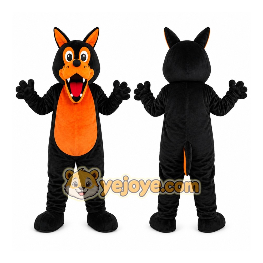 Black Orange Fox Mascot Costume Black Orange Fox Mascot Costume