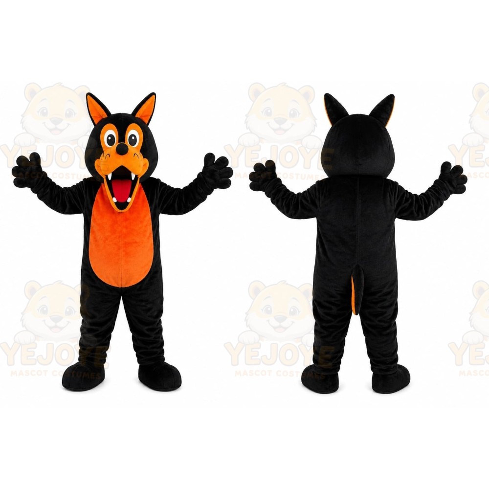 Black Orange Fox Mascot Costume