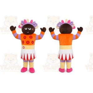 Orange Dress Girl Mascot Costume