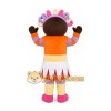 Orange Dress Girl Mascot Costume Orange Dress Girl Mascot Costume