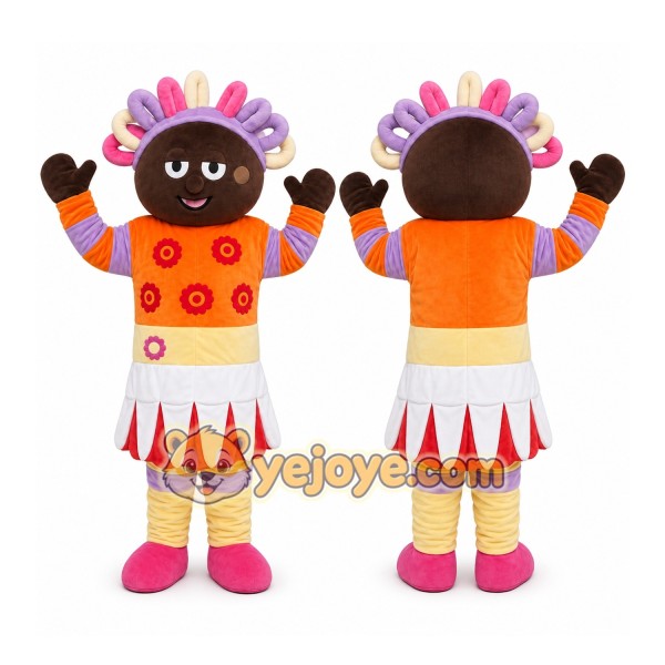 Orange Dress Girl Mascot Costume