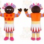 Orange Dress Girl Mascot Costume
