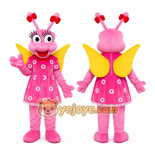 Pink Ladybug Mascot Costume