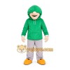 Green Hoodie Boy Mascot Costume Green Hoodie Boy Mascot Costume
