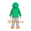 Green Hoodie Boy Mascot Costume Green Hoodie Boy Mascot Costume