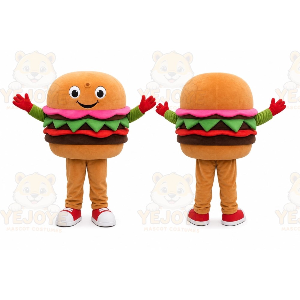Happy Hamburger Mascot Costume