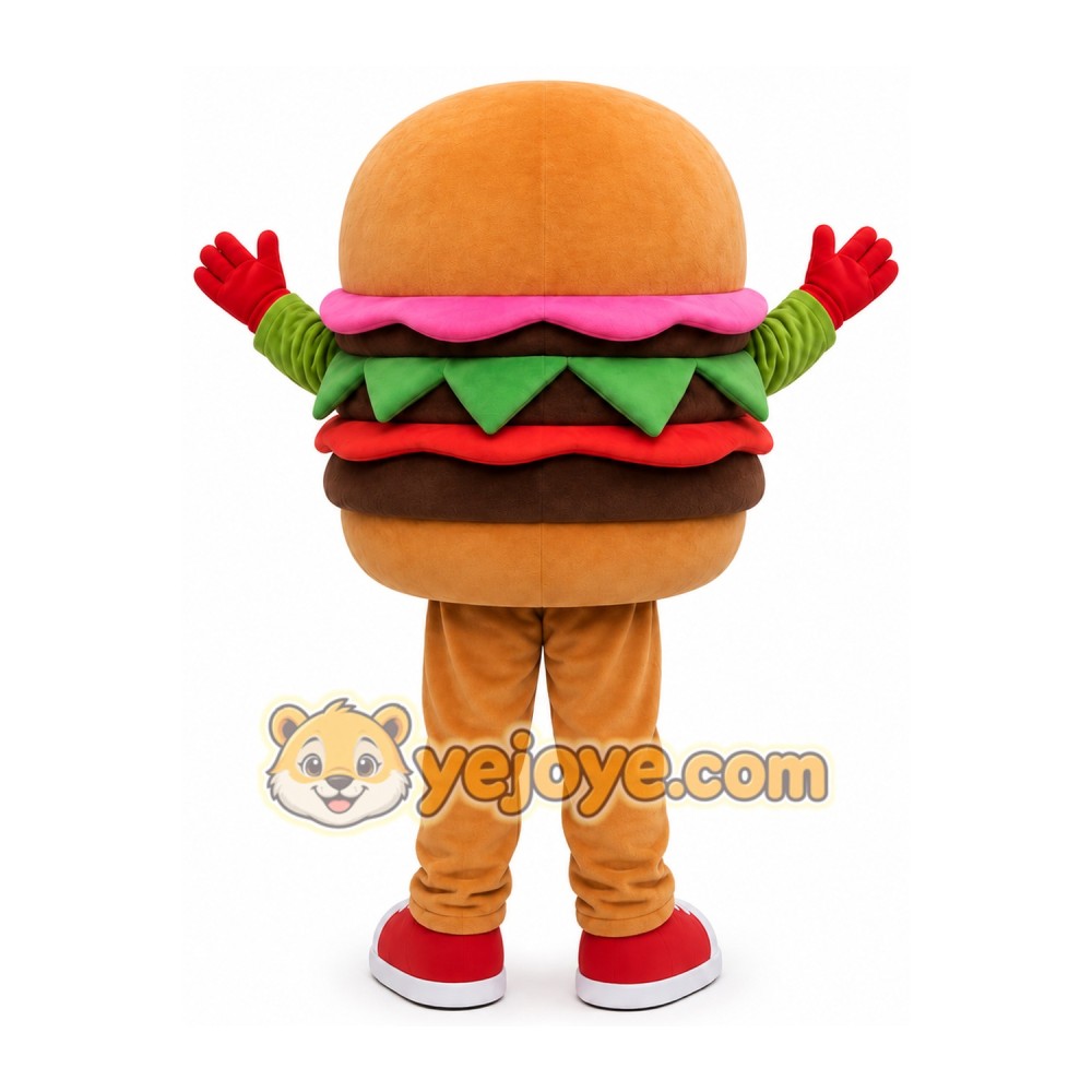Happy Hamburger Mascot Costume Happy Hamburger Mascot Costume
