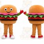 Happy Hamburger Mascot Costume