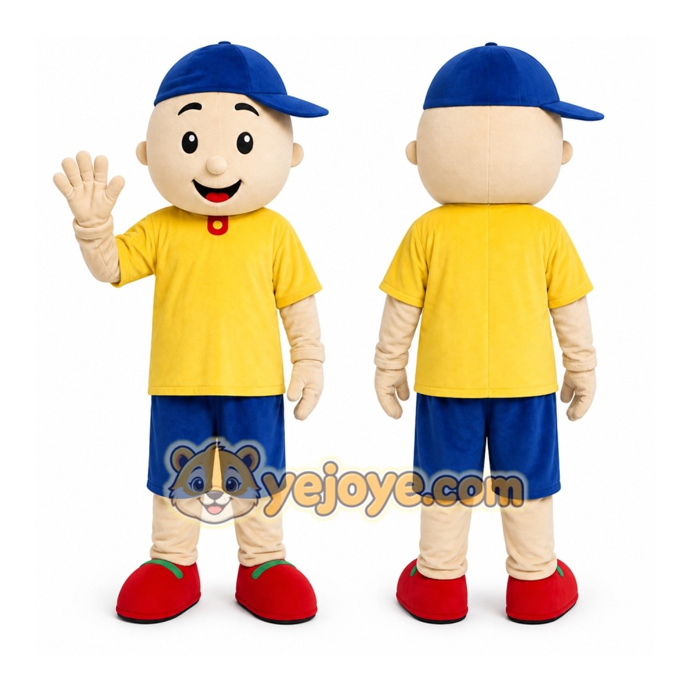 Yellow Shirt Boy Mascot Costume Yellow Shirt Boy Mascot Costume