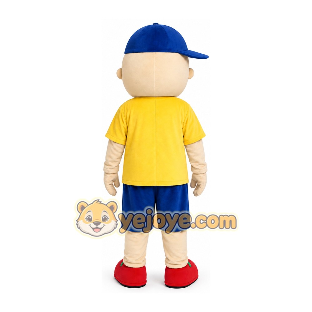 Yellow Shirt Boy Mascot Costume Yellow Shirt Boy Mascot Costume
