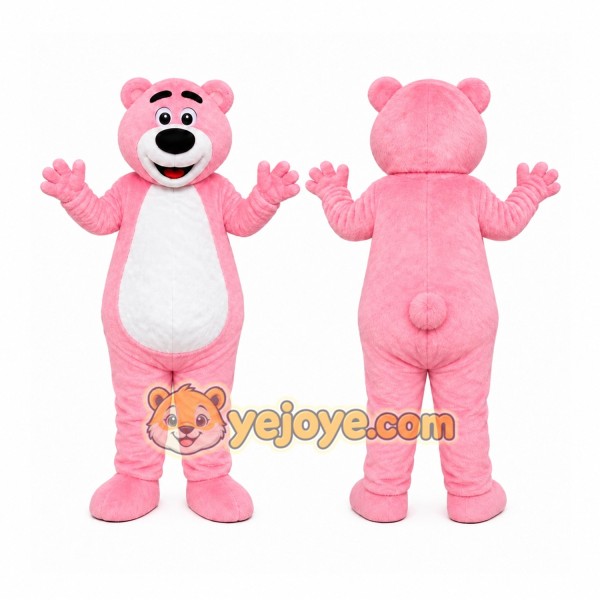 Pink Bear Mascot Costume