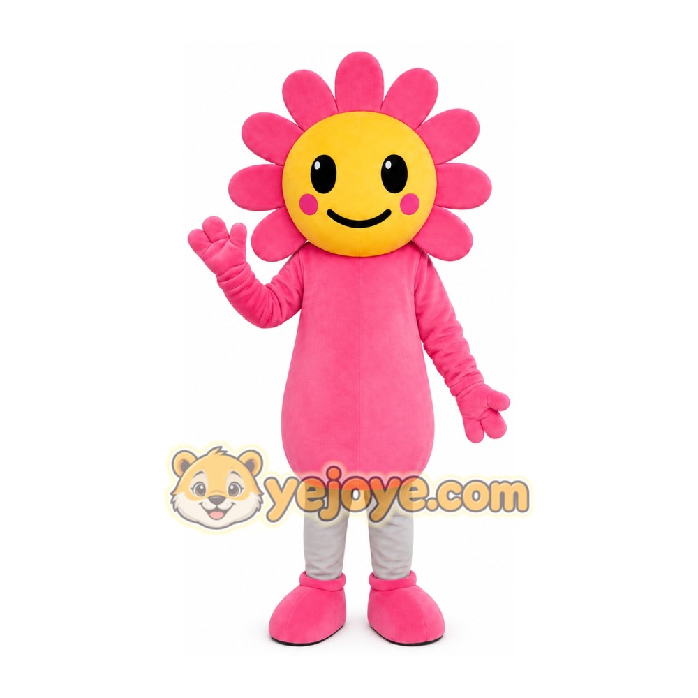 Pink Flower Mascot Costume Pink Flower Mascot Costume
