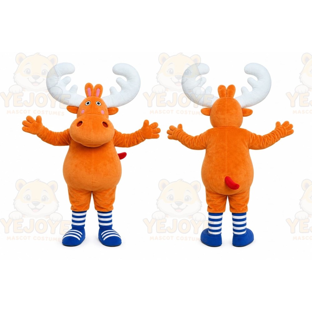 Orange Moose Mascot Costume