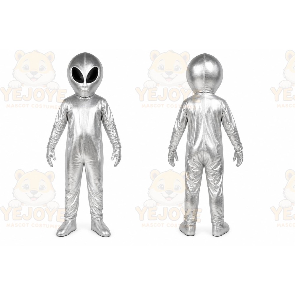 Silver Alien Mascot Costume