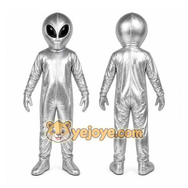 Silver Alien Mascot Costume