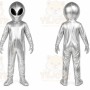 Silver Alien Mascot Costume
